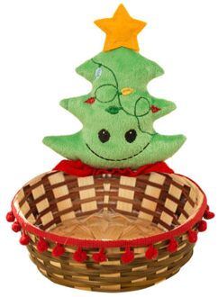 Merry Christmas Candy Wicker Basket Christmas Decorations Elk Snowman Santa Claus Fruit Basket Food Holder Home Decor #30