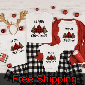 Merry Christmas Family Shirts Family Christmas T-Shirts Mommy and Me T-Shirt Family Matching Christmas printing Clothes