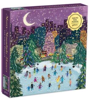 Merry Moonlight Skaters 500 Piece Foil Puzzle -  Galison (ISBN: 9780735366725)
