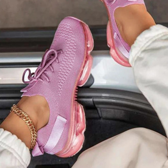 Mesh Air-Cushion Women Sneakers White Women's Sports Shoes Platform Knitted Running Shoes Lightweight 2020 Summer Autumn