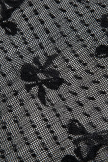 Mesh Boog Top Lange Mouwen Blouse Zwart