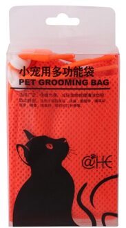 Mesh Kat Zwemmen Bag Katten Grooming Wassen Zakken Geen Krassen Bite Restraint Kat Levert Bad Schoon Zak Huisdier Nail Trimmen tassen oranje