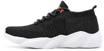 Mesh Mannen Casual Schoenen Brathable Lichtgewicht Man Lace-Up Comfortabele Schoenen Mode Wandelschoenen Mannen sneakers zwart heren shoes / 8.5