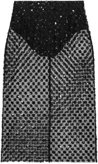 Mesh midi-rok met pailletten Angel  zwart - 34,36,38,40,
