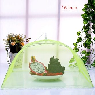 Mesh Opvouwbare Voedsel Covers Keuken Anti Fly Mosquitotable Schotel Cover Tent Dome Net Paraplu Picknick Bescherm Cover Keuken Gereedschap groen 16duim
