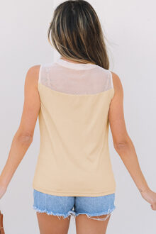 Mesh Paneel Tanktop Geel