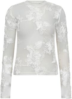 Mesh top met bloemen Flow  naturel