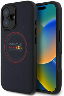 Meshed PU Leather Backcover MagSafe voor de Apple iPhone 16 - Navy Blauw