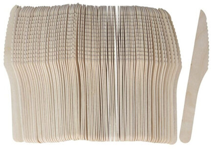 Messen - bamboe - 80x stuks - 16 cm - verjaardag/camping/bbq