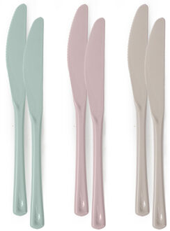 Messen van kunststof - 60x - herbruikbaar plastic - 19 cm - BBQ / Verjaardag / Camping / Party