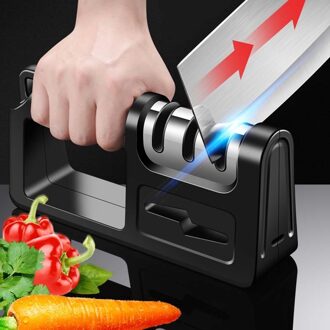 Messenslijper 4 Stadia Slijpsteen Grindable Schaar Voor Keuken Steen Tungsten Diamond Keramiek Chef Gadgets Upgradedversionblack