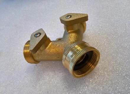 Messing 2-voudige verdeler, blank - 98740000