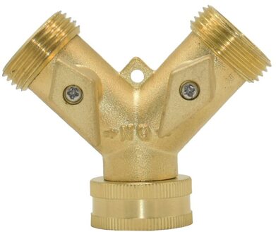 Messing 2-weg Tuin Kraan Watersplitter 3/4 Y Irrigatieklep Snelkoppeling Tuinslang Kraan Adapter 1 Set Goud