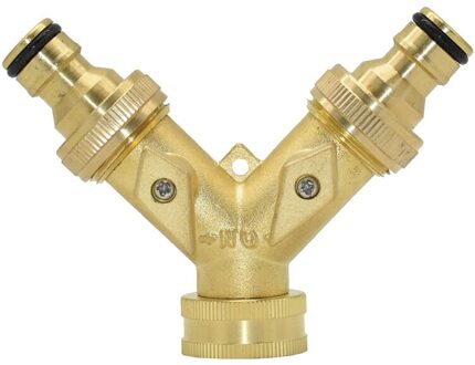 Messing 2-weg Tuin Kraan Watersplitter 3/4 Y Irrigatieklep Snelkoppeling Tuinslang Kraan Adapter 1 Set Rood