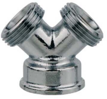 Messing 2-weg verdeler, chroom, 3/4"H x 3/4"ET - 986186248