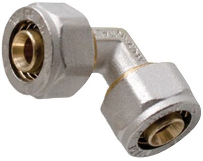 Messing aansluithoek 90°, vernikkeld, 26 mm, klemkoppeling voor meerlagenbuis - 988906355
