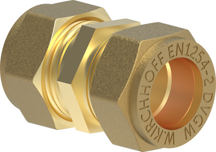 Messing aansluitstuk, blank, 15 mm, klemkoppeling voor koperen buis - 989454317