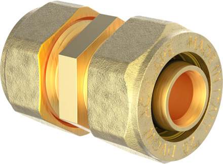 Messing aansluitstuk | Vernikkeld | 16 mm | Klemkoppeling voor meerlagenbuis - 988904155