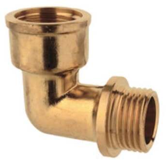 Messing bocht 90°, blank, 1/2"H x 1/2"ET - 989392355