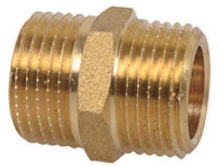 Messing dubbele nippel, blank, 3/4"ET - 989343355