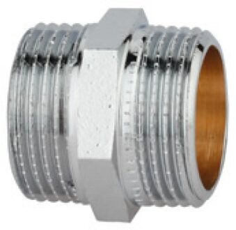 Messing dubbele nippel, chroom, 3/8"ET - 989341155