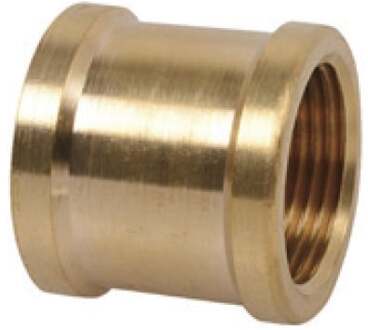 Messing dubbele sokkel, blank, 1/2"IT - 989362355