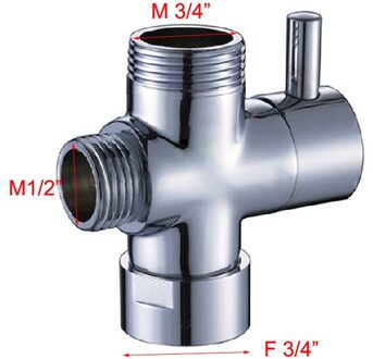 Messing Europese 3/4 "Diverter Vavle Verchroomd Badkamer Accessoires Douche Set Diverter Adapter Voor Kraan