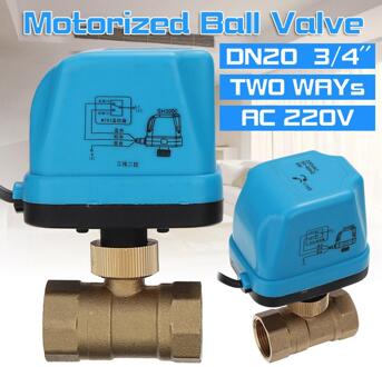 Messing G3/4 "DN20 3/4'' 2 Way 220V Controle Gemotoriseerde Elektrische Kogelkraan Set