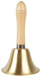 Messing Hand Bell Luid Bellen En Hand Bell Desk Bel Met Houten Handvat Voor Bruiloft Decoratie Voedsel Lijn Alarm School hotel Service