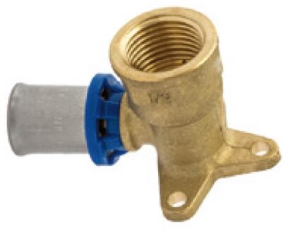 Messing hoek muurplaat, blank, 16 mm x 1/2"IT, persfitting voor meerlagenbuis - 988722155