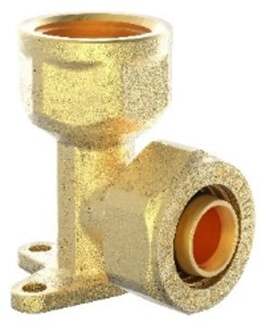 Messing hoek muurplaat, vernikkeld, 20 mm x 1/2"IT, klemkoppeling voor meerlagenbuis - 988909355