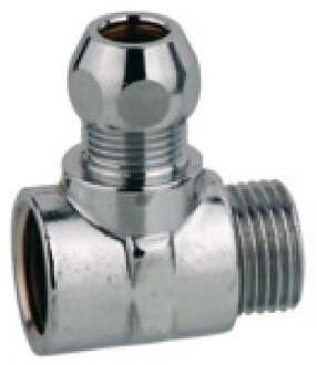 Messing knelkoppeling T-stuk, chroom, 1/2"ER x 10 mm x 1/2"ET - 989128148