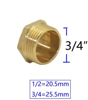 Messing Mannelijke 1/2 3/4 Inch Vrouwelijke Water Seal Schroefdraad Connector Plug Tap Montage Waterstop Quick Connector Fitting 1Pc 3I4 mannetje