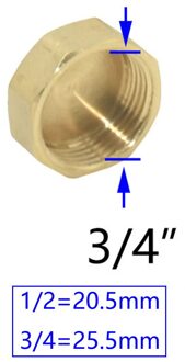 Messing Mannelijke 1/2 3/4 Inch Vrouwelijke Water Seal Schroefdraad Connector Plug Tap Montage Waterstop Quick Connector Fitting 1Pc 3I4 vrouw