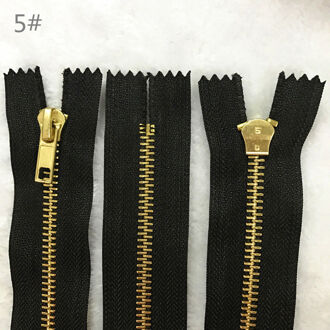 Messing Metalen 5Pcs (30-60Cm) 5 # Closed End Rits Op Zwart Nylon Spoel Rits 50cm