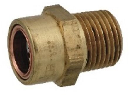 Messing overgangsnippel, blank, 15 mm x 1/2"ET, 1 socket, (S243g) - 989476117