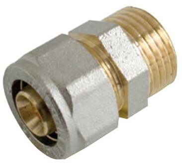 Messing overgangsstuk, vernikkeld, 16 mm x 3/4"ET, klemkoppeling voor meerlagenbuis - 988905255