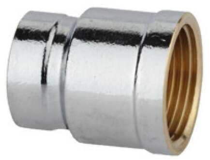 Messing reduceerdoosje dubbel, chroom, 1/2"IT x 3/8"IT - 989371155