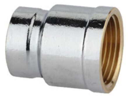 Messing reduceerdoosje dubbel, chroom, 3/4"IT x 1/2"IT - 989372155