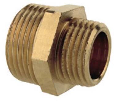 Messing reduceerkoppeling, blank, 1 1/4"ET x 1"ET - 989356349
