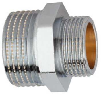 Messing reduceerkoppeling, chroom, 1"ET x 3/4"ET - 989355155