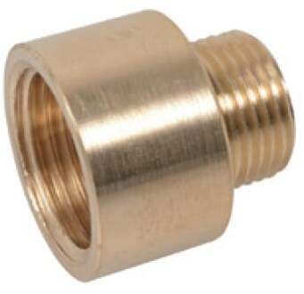 Messing reduceerkraanverlenging, blank, 3/8"IT x 1/2"ET - 989311455