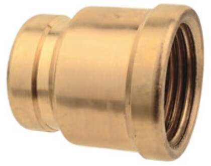 Messing reducerende dubbele sokkel, blank, 1"IT x 1/2"IT - 98937434