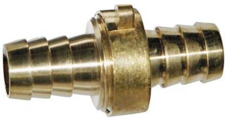 Messing slangaansluiting, blank, 3/4" mondstuk x 1"moer x 3/4"mondstuk, 3-delig - 987387113