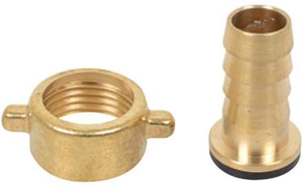 Messing slangschroefverbinding, blank, 1/2"moer x 1/2"mondstuk - 987399049