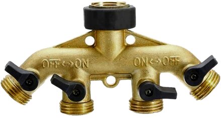 Messing Spruitstuk Cock Connector 4 Manier Slang Separator Tuin Sprinklers Irrigatie Distributeur Quick Adapter Voor