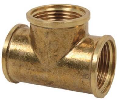 Messing T-stuk, blank, 1/2"IT - 989402355