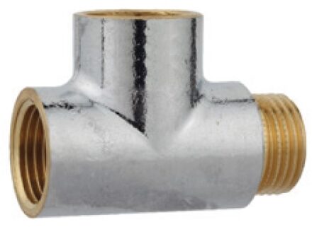 Messing T-stuk, chroom, 1/2"ER x 1/2"ER x 1/2"ET - 989405155