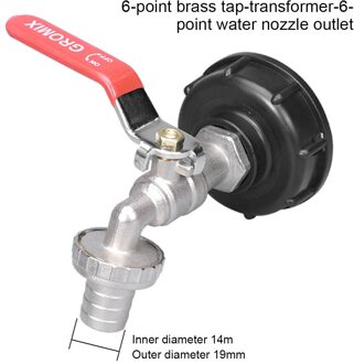 Messing Tap Duurzaam Ibc Tank Tap Adapter Grove Draad Connector Vervanging Klep Montage Thuis Tuin Water Connectors grijs