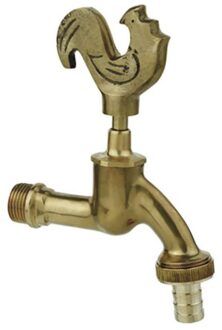 Messing uitlaatklep met cock-look handgreep, blank gepolijst, 1/2"ET x 3/4"ET x 1/2"mondstuk - 986187348